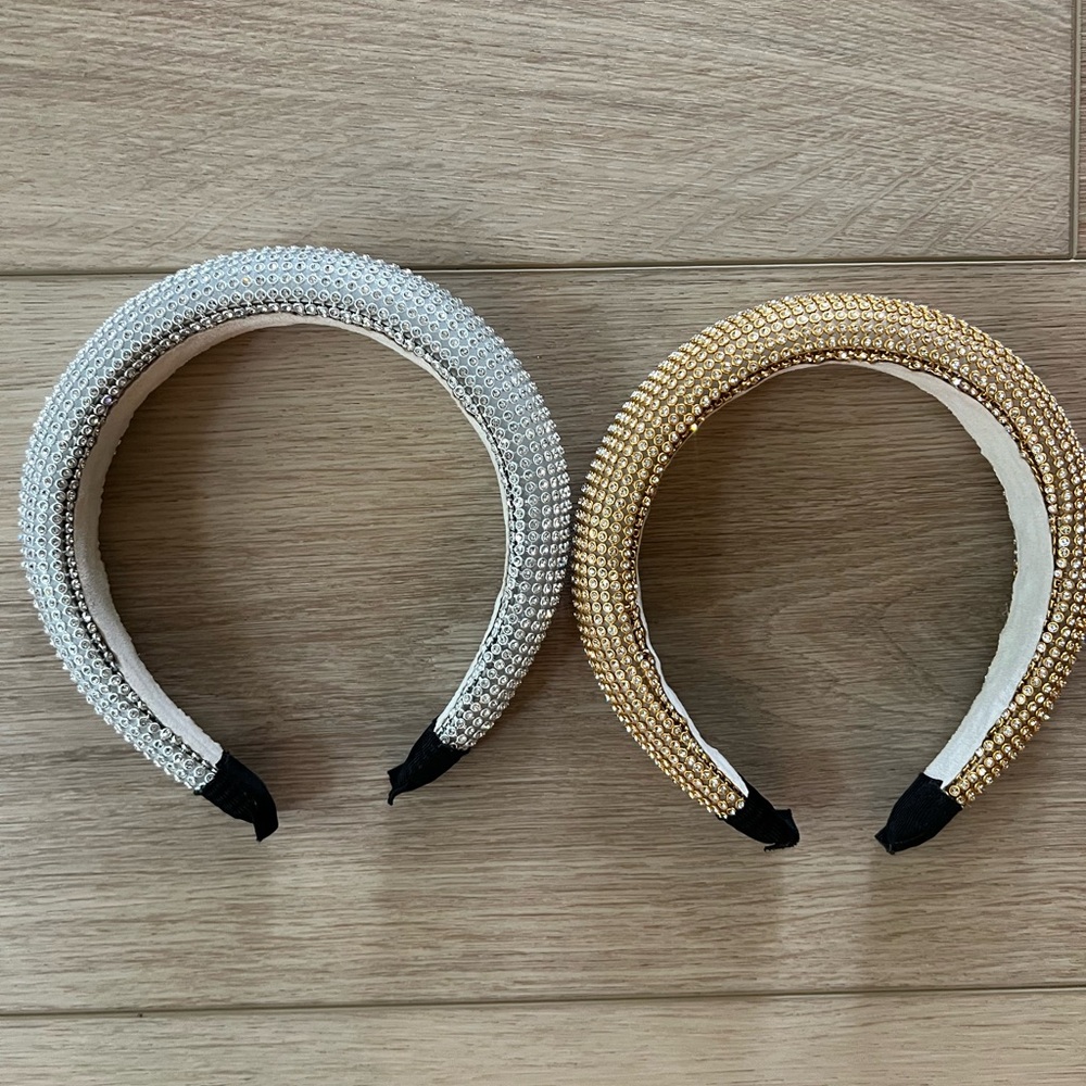 Rhinestone Silver and Gold Beaded Headbands